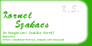 kornel szakacs business card