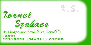 kornel szakacs business card